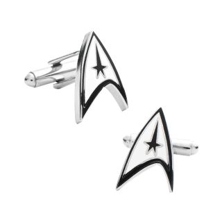 Star Trek Cuff Links, White/Silver, Mens