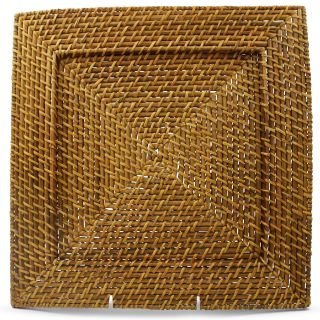 Square Rattan Chargers Set of 4
