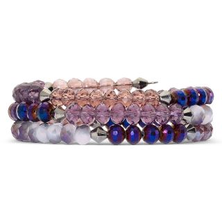 Purple Glass Bead Coil Bracelet