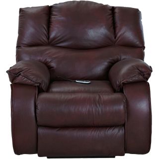 Hillside Leather Heat and Massage Recliner, Durango Burgundy (Brown)