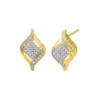 1/10 CT. T.W. Diamond Cluster Earrings, Yellow/Gold, Womens