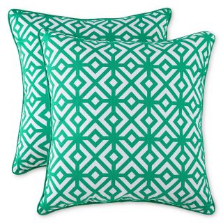 Line Diamond 2 pk. Decorative Pillows, Emerald (Green)