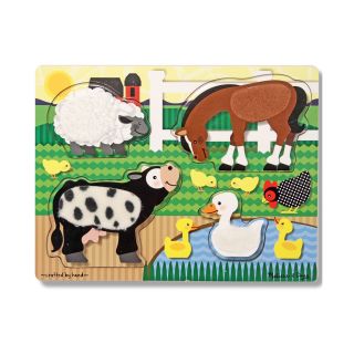 Melissa & Doug Touch & Feel Farm Animal Puzzle