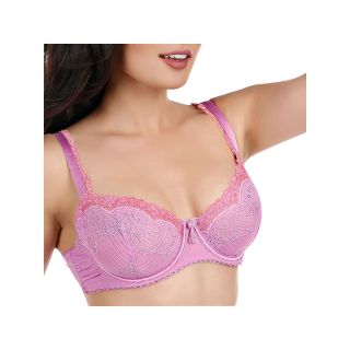 PARAMOUR Amorette Unlined Underwire Lace Bra, Berry Ice