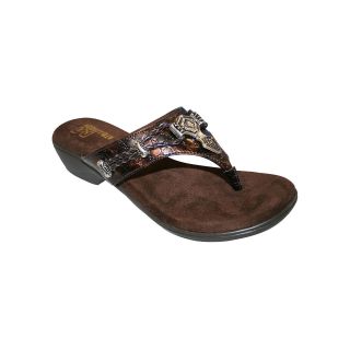 Modellista Kaiser Embellished Flip Flops, Bronze, Womens