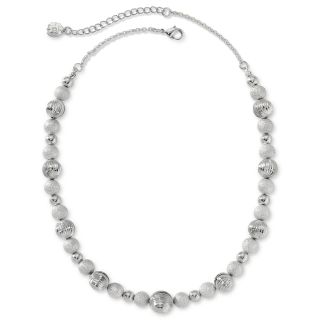 MONET JEWELRY Monet Silver Tone Beaded Collar Necklace, Gray
