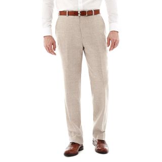 Stafford Linen Wool Suit Pants, Tan, Mens