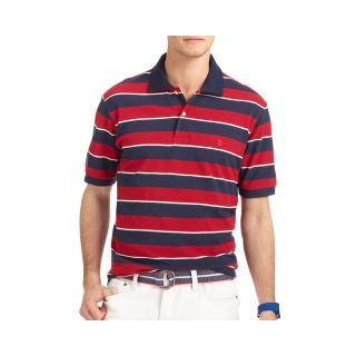 Izod Short Sleeve Rugby Polo, Red, Mens