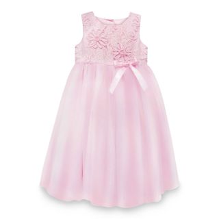 Marmellata Soutache Over Lace Dress Girls 12m 6y, Pink, Pink, Girls