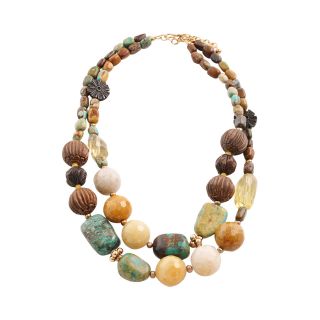 Art Smith by BARSE Gemstone & Wood Beaded Necklace, Womens