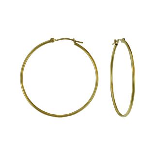 14K Yellow Gold Hoop Earrings, Womens