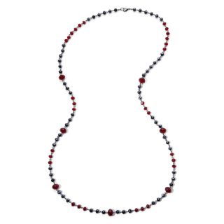Tonal Red Long Bead Necklace