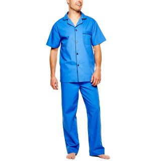 Stafford Short Sleeve Pajama Set, Bright Cobalt, Mens