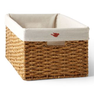 MICHAEL GRAVES Design Natural Woven Lined Storage Basket, Brown