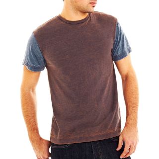 Color Block Duo Dye Tee, Navy/orge Color Bl, Mens