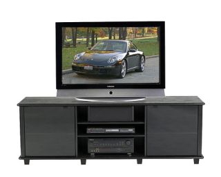 Large American Hardwood TV Stand with Glass Doors