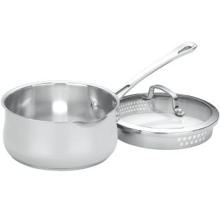 Cuisinart Contour 2 qt. Stainless Steel Spouted Saucepan with Lid
