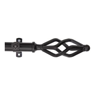 ROD DESYNE Curtain Rod with Marquise Finials, Black