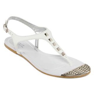 MIXIT Mixit Studded T Strap Sandals, White, Womens