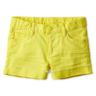 JOE FRESH Joe Fresh Colored Denim Shorts   Girls 4 14, Yellow, Yellow, Girls