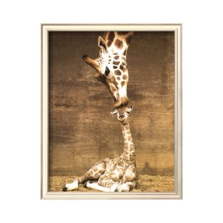 ART Giraffe First Kiss Framed Print Wall Art