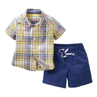 Carters 2 pc. Short Sleeve Plaid Shirt and Short Set   Boys 2t 4t, Boys