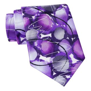 J. Garcia Courtyard Performance Silk Tie, Purple, Mens