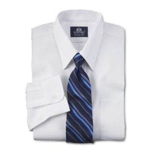 Stafford Performance Pinpoint Dress Shirt w/Point Collar, White, Mens