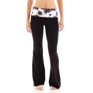 Energie Foldover Yoga Pants, Black/Pink, Womens