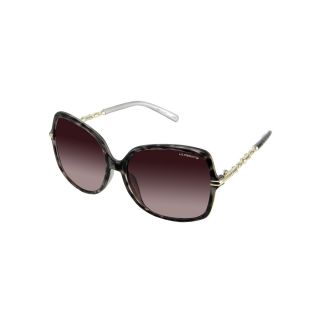 LIZ CLAIBORNE Shag Square Frame Sunglasses, Womens