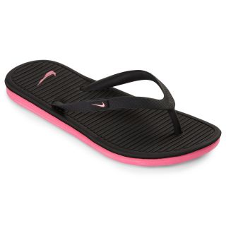 Nike Solarsoft Girls Sandals, Black/Pink, Black/Pink, Girls