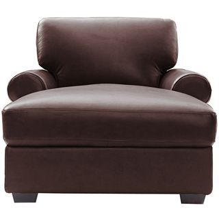 Leather Possibilities Roll Arm Chaise, Chocolate