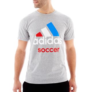 Adidas Soccer Logo Tee, Grey, Mens