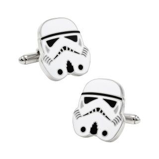 Star Wars Storm Trooper Cuff Links, White/Silver, Mens