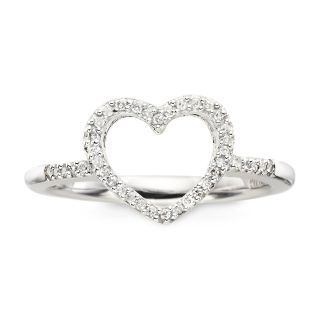 1/10 CT. T.W. Diamond Sterling Silver Mini Heart Pendant, Womens