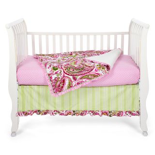 My Baby Sam Pink Paisley Splash 3 pc. Baby Bedding, Green/Pink, Girls