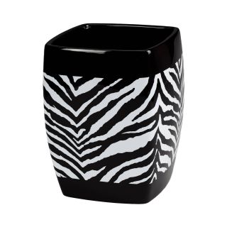 Creative Bath Zebra Wastebasket, Black/White
