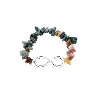 Bridge Jewelry Multicolor Stone Infinity Stretch Bracelet