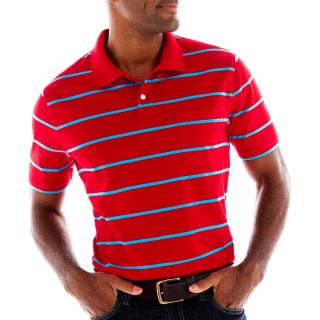 St. Johns Bay Bar Striped Polo Shirt, Pomodoro Carnival, Mens