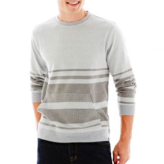 Ocean Current Long Sleeve Fleece Pullover, Silver, Mens