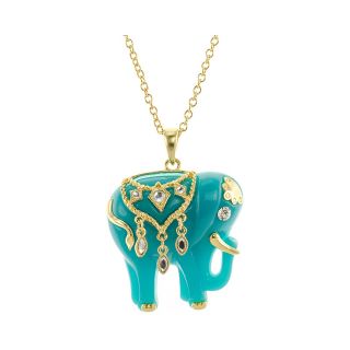 KJL by KENNETH JAY LANE Blue Enamel Elephant Pendant, Womens