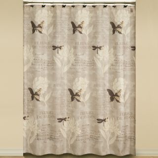 Jardin Shower Curtain, Silver