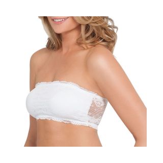 Fashion Forms Lace and Mesh Bandeau Bra, White