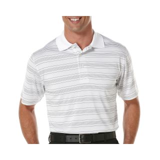 Pga Tour Striped Polo Shirt, White, Mens