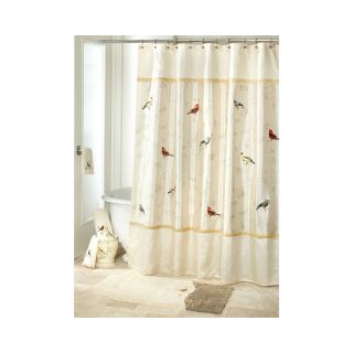 Avanti Gilded Birds Shower Curtain, White