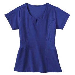 Jockey 2 Pocket Tri Blend Scrub Top, Blue, Womens