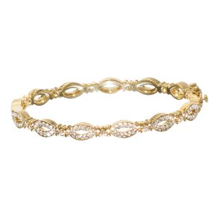 telio by Doris Panos Gold Tone Crystal Vanity Bracelet, Womens