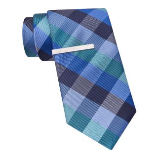 Van Heusen Bold Buffalo Tie w/ Tie Bar, Blue, Mens