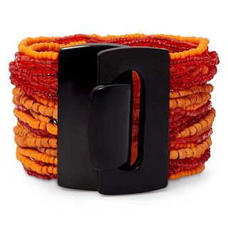 Mixit Orange Bead Multi Strand Bracelet, Orange