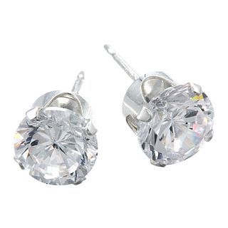 Bridge Jewelry Cubic Zirconia Stud Earrings Sterling Silver